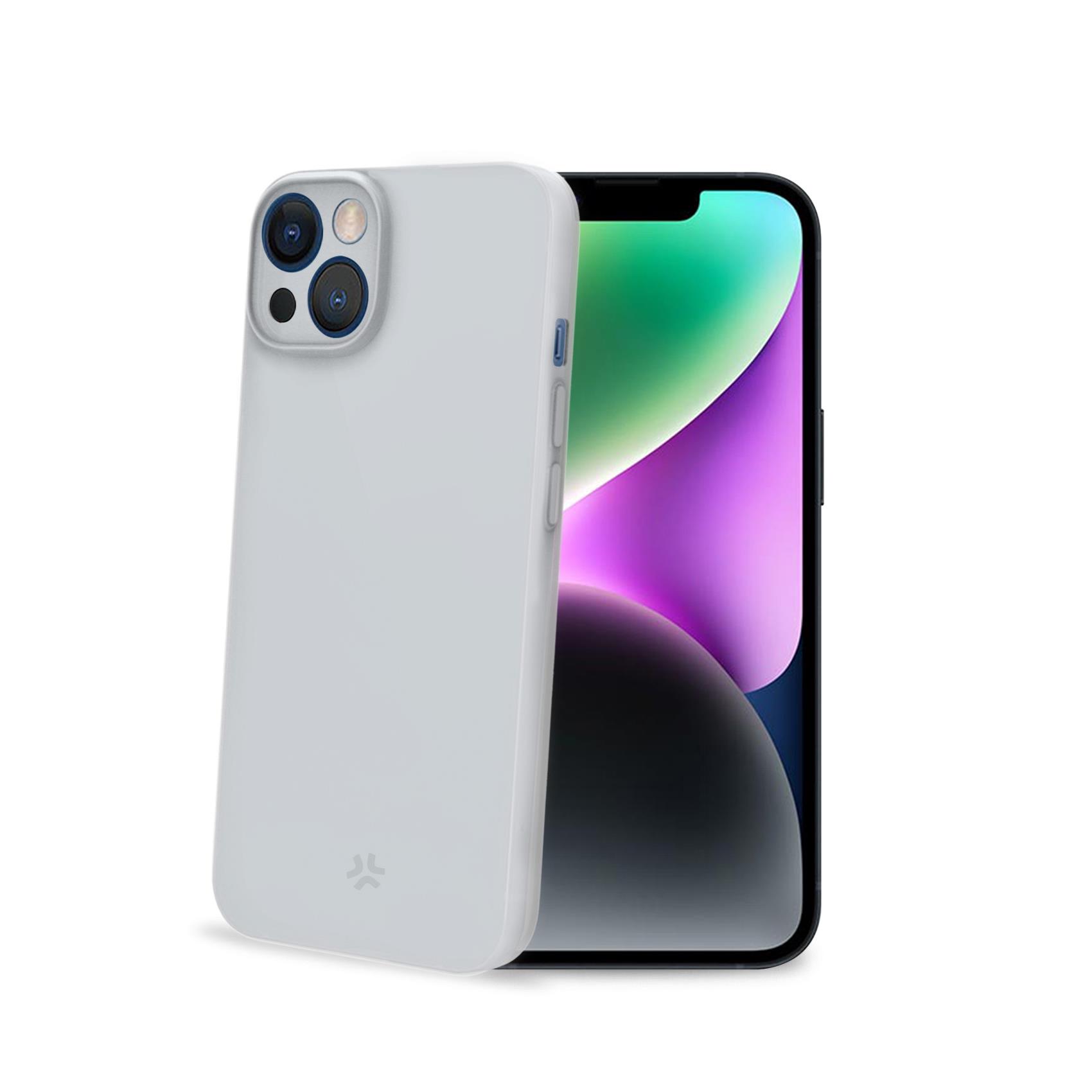 Celly SPACE - Cover per cellulare - poliuretano termoplastico morbido (TPU) - bianco - per Apple iPhone 15