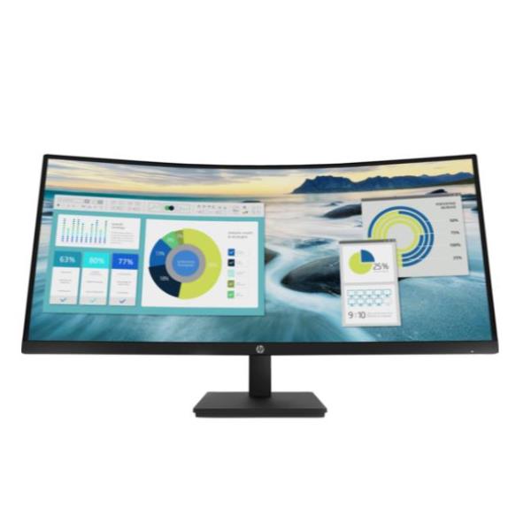 HP P34hc G4 - P-Series - monitor a LED - curvato - 34" - 3440 x 1440 WQHD @ 60 Hz - VA - 250 cd/m² - 3500:1 - 5 ms - HDMI, DisplayPort, USB-C - altoparlanti - nero
