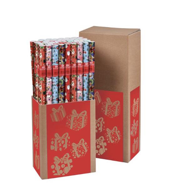 Rotolo carta regalo natale - 3 x 1 m - fantasia bambini - colori assortiti - Sadoch