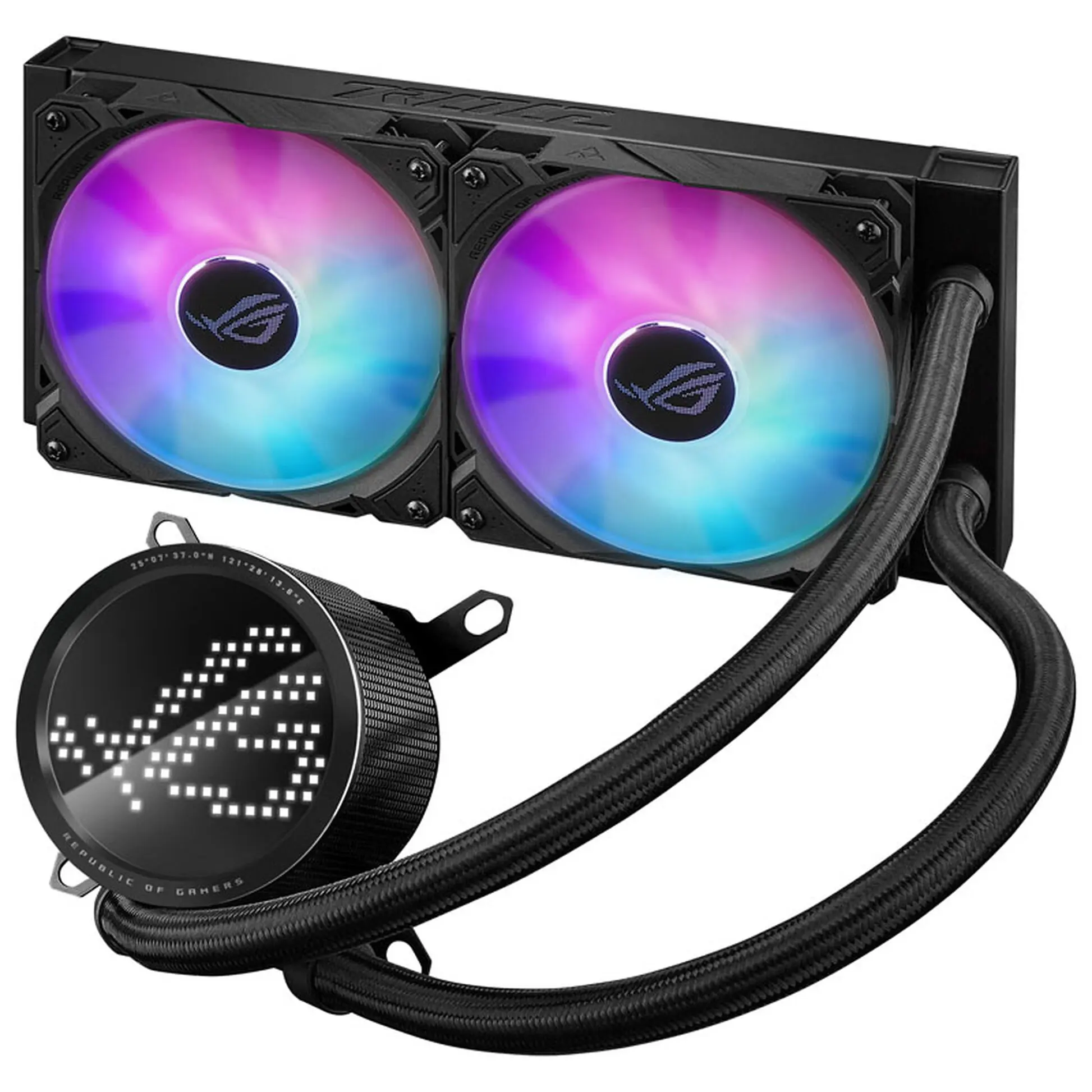 ASUS ROG RYUO III 240 ARGB - Sistema di raffreddamento a liquido del processore - Dimensione radiatore: 240 mm - (per: LGA1156, LGA1155, LGA1150, LGA1151, AM4, LGA1200, LGA1700, AM5) - base in rame - 120 mm - nero