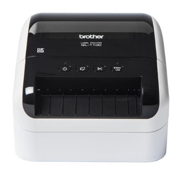 Brother QL-1100c - Stampante per etichette - termico diretto - Rotolo (10,36 cm) - 300 x 300 dpi - fino a 110 mm/sec - USB 2.0 - taglierina - bianco, nero lucido
