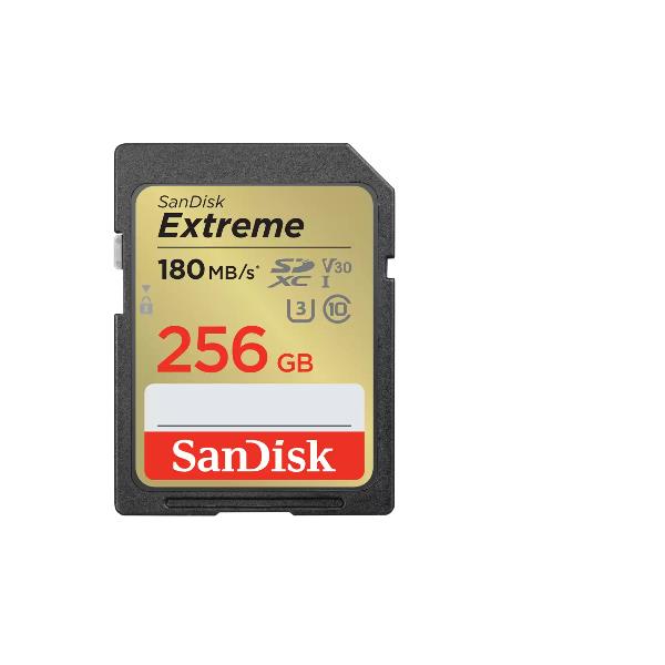 SanDisk Extreme - Scheda di memoria flash - 256 GB - Video Class V30 / UHS-I U3 / Class10 - UHS-I SDHC