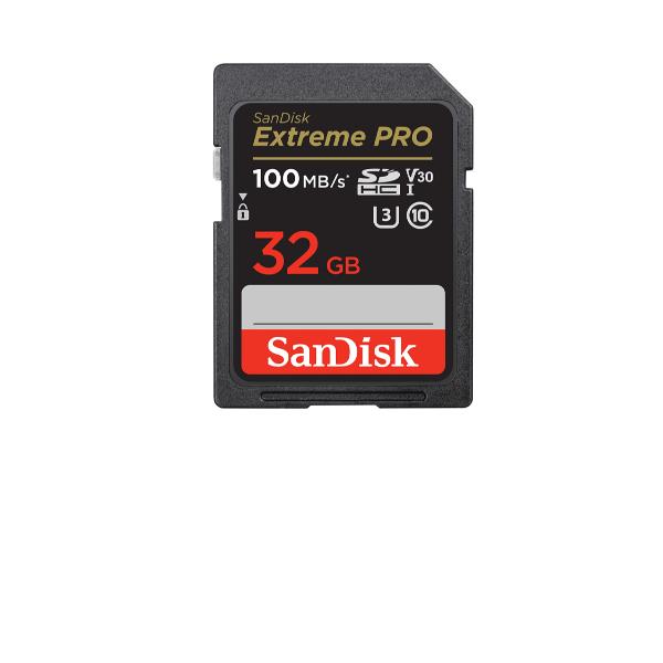 SanDisk Extreme Pro - Scheda di memoria flash - 32 GB - Video Class V30 / UHS-I U3 / Class10 - UHS-I SDHC