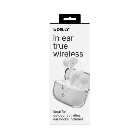 Celly CLEAR - True wireless earphones con microfono - in-ear - Bluetooth - eliminazione rumore attivata - bianco