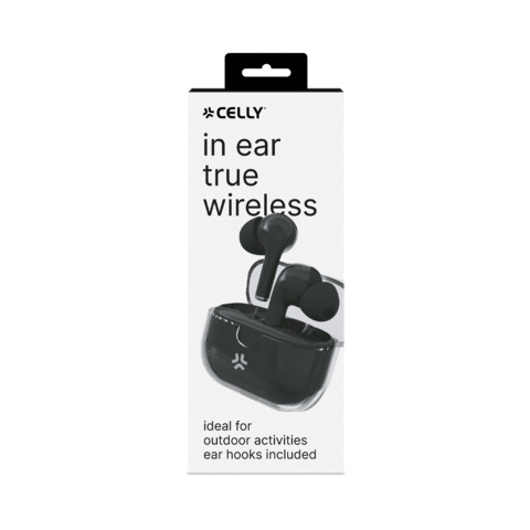 Celly CLEAR - True wireless earphones con microfono - in-ear - Bluetooth - eliminazione rumore attivata - nero