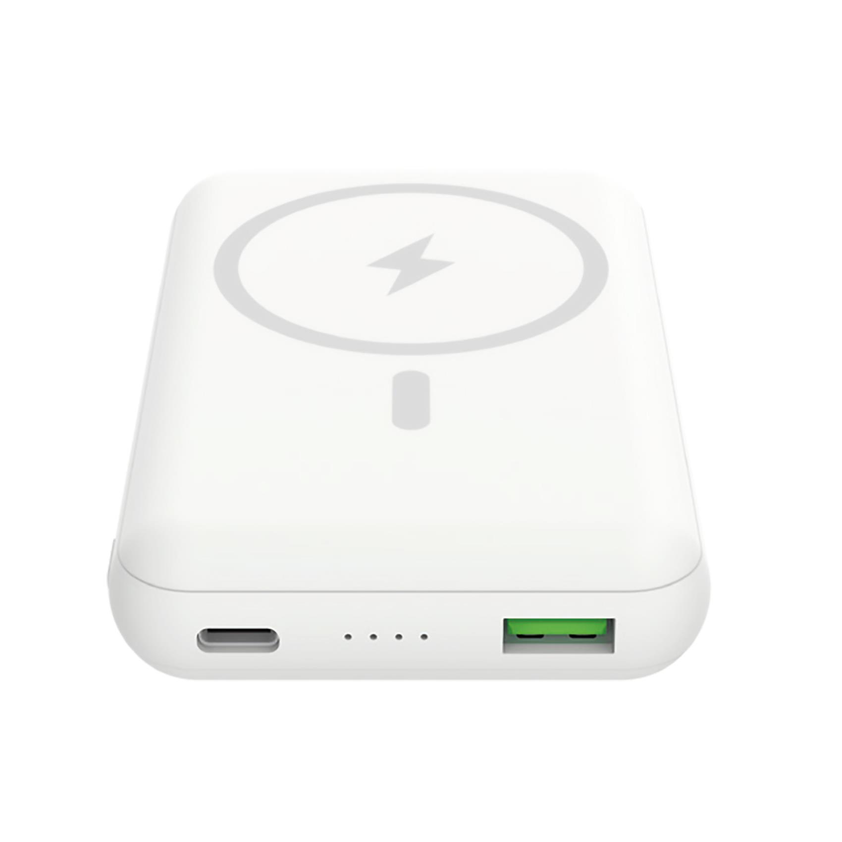 Celly MAGPB10000 - Powerbank - magsafe, wireless - 10000 mAh - 15 Watt - 3 A - 2 connettori di uscita (USB, 24 pin USB-C) - bianco
