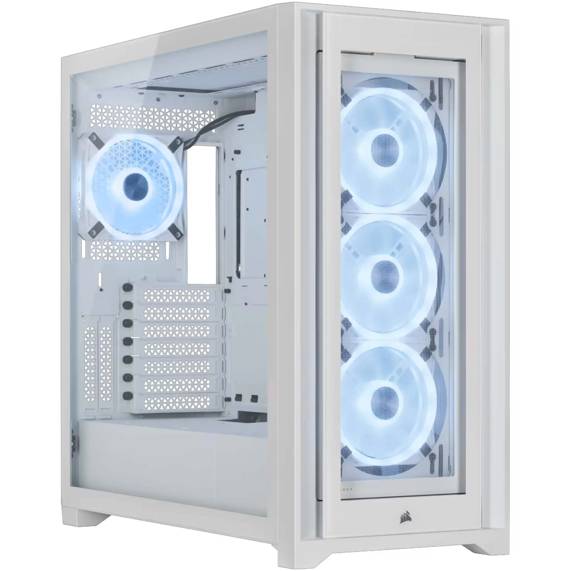 CORSAIR iCUE 5000X RGB QL Edition - Mid tower - pannello laterale finestrato (vetro temperato) - senza alimentazione (ATX) - bianco reale - USB/Audio
