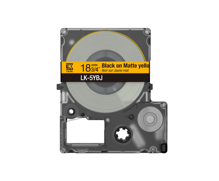 Epson LabelWorks LK-5YBJ - Black on matte yellow - Rotolo (1,8 cm x 8 m) 1 cassetta(e) confezione da appendere - cartuccia a nastro - per LabelWorks LW-C410, LW-C610