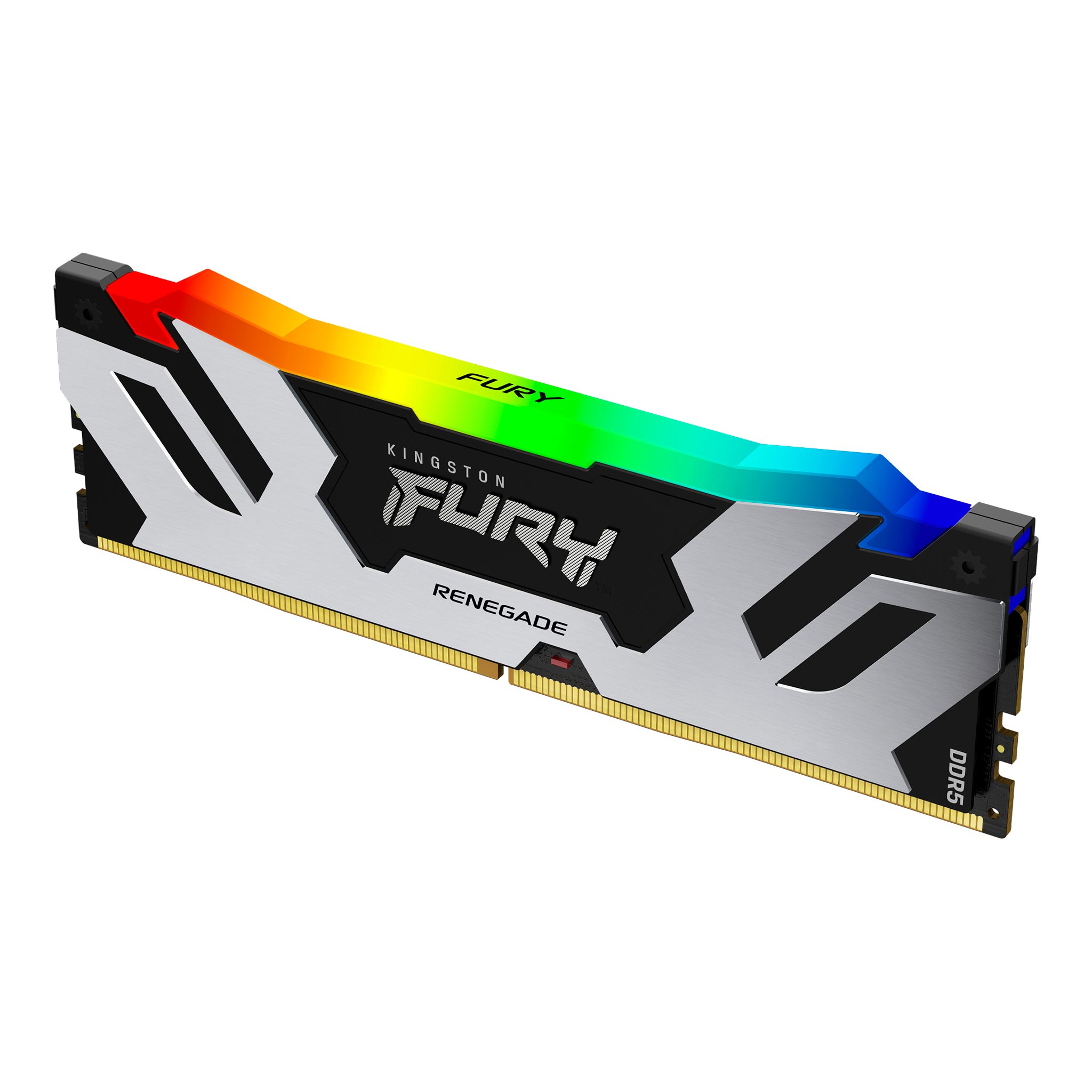 Kingston FURY Renegade RGB - DDR5 - modulo - 16 GB - DIMM 288-PIN - 7600 MHz / PC5-60800 - CL38 - 1.45 V - senza buffer - on-die ECC - nero e argento
