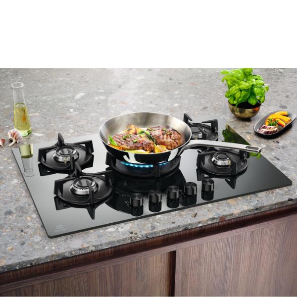 Electrolux Serie 600 EGG75372M - Piano cottura a gas - 5 piastre - Nicchia - larghezza: 56 cm - prof. 48 cm - a specchio