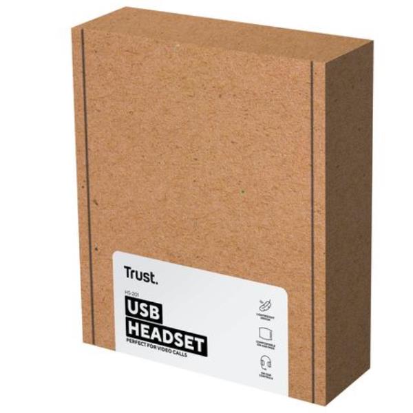 Trust HS-201 - Cuffie con microfono - over ear - cablato - USB-A - nero
