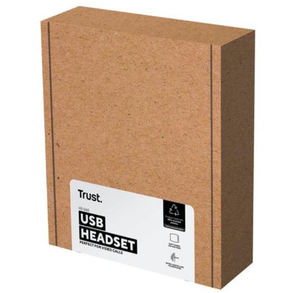 Trust HS-260 - Cuffie con microfono - over ear - cablato - USB-A - nero