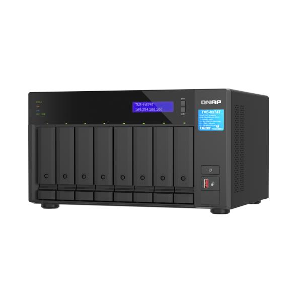 QNAP TVS-h874T - Server NAS - 8 alloggiamenti - SATA 6Gb/s - RAID RAID 0, 1, 5, 6, 10, 50, JBOD, 60 - RAM 64 GB - 2.5 Gigabit Ethernet - iSCSI supporto