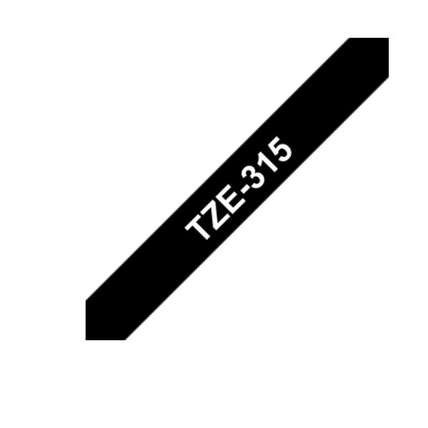 Brother TZe-315 - Adesivo standard - bianco su nero - Rotolo (0,6 cm x 8 m) 1 cassetta(e) nastro laminato - per Brother P-Touch EDGE PT-P750WVP and P-Touch models.