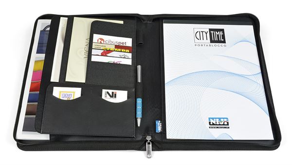 Portablocco Dual - tessuto - nero/grigio - A4 - City Time