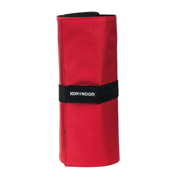 Astuccio arrotolabile Roller - con astuccio zip interno - 24 scomparti - 7,5 x 21,5 cm - tessuto - rosso - Koh.I.Noor