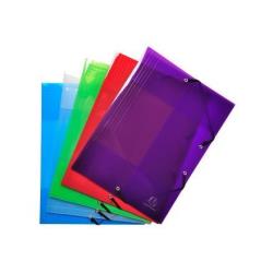 Cartella 3 lembi con elastico angolare Crystal Colours - A4 - PP - colori assortiti - Exacompta