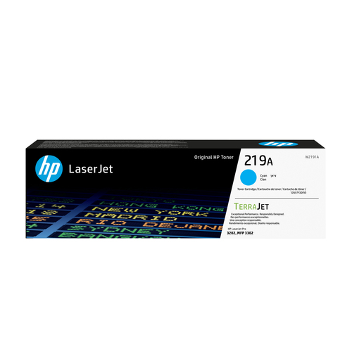HP 219A - Ciano - originale - LaserJet - cartuccia toner (W2191A) - per P/N: 499Q6F#B19, 499Q8F#B19