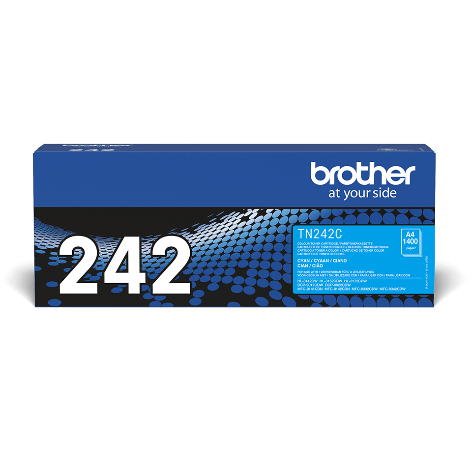 Brother TN242C - Ciano - originale - cartuccia toner - per Brother DCP-9017, DCP-9022, HL-3142, HL-3152, HL-3172, MFC-9142, MFC-9332, MFC-9342