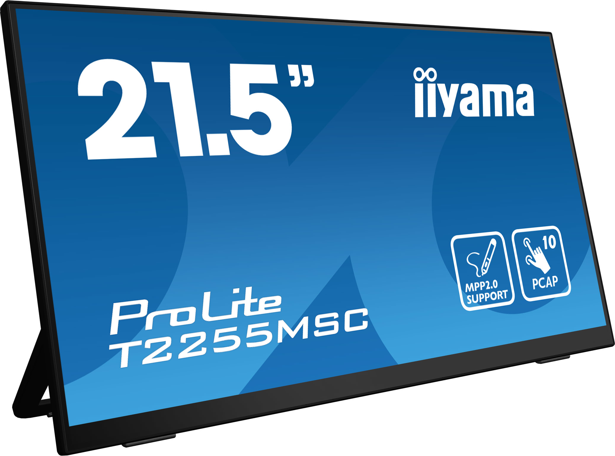 iiyama ProLite T2255MSC-B1 - Monitor a LED - 21.5" - touchscreen - 1920 x 1080 Full HD (1080p) @ 60 Hz - IPS - 400 cd/m² - 1000:1 - 5 ms - HDMI, DisplayPort - altoparlanti - nero opaco