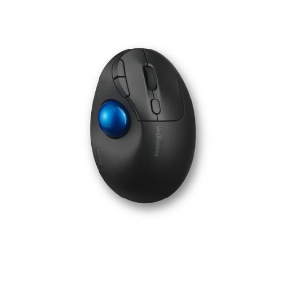 Kensington Pro Fit Ergo TB450 - Trackball - ergonomico - ottica - 7 pulsanti - senza fili - Bluetooth, 2.4 GHz - ricevitore wireless USB