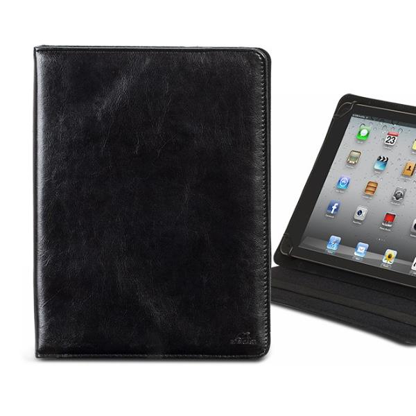 Riva Case Orly 3007 - Flip cover per tablet - pelle di poliuretano - nero - 9" - 10.1"