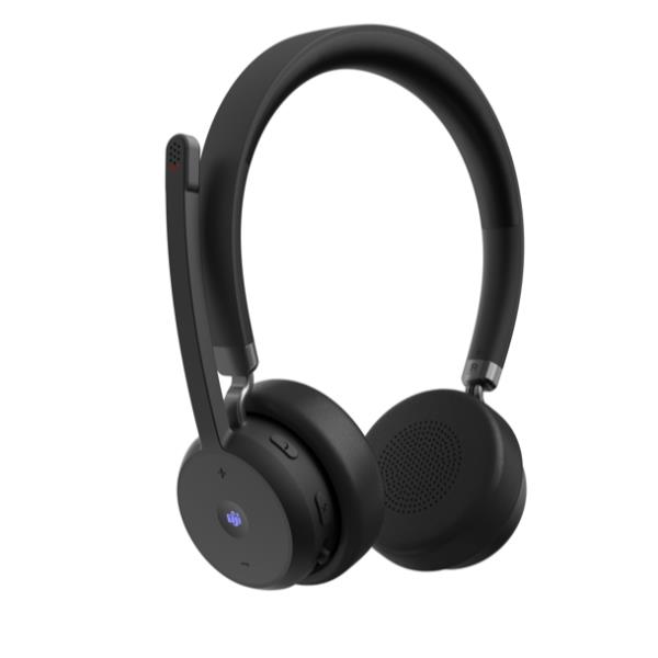 Lenovo - Cuffie con microfono - over ear - Bluetooth - senza fili - USB-A tramite adattatore Bluetooth - nero - Certificato per i team Microsoft