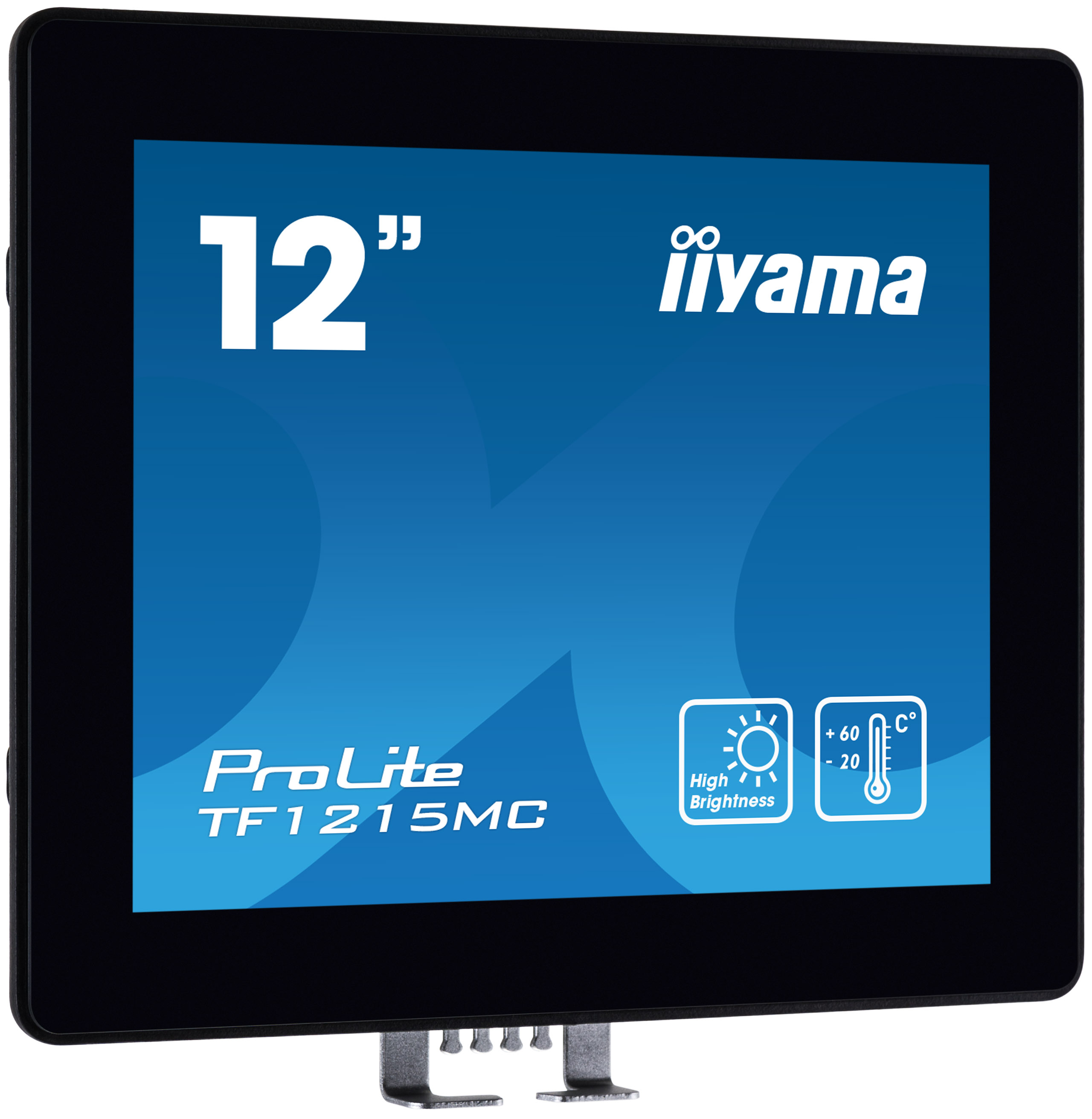 iiyama ProLite TF1215MC-B1 - Monitor a LED - 12.1" - telaio aperto - touchscreen - 1024 x 768 - IPS - 540 cd/m² - 1000:1 - 25 ms - HDMI, VGA, DisplayPort - nero