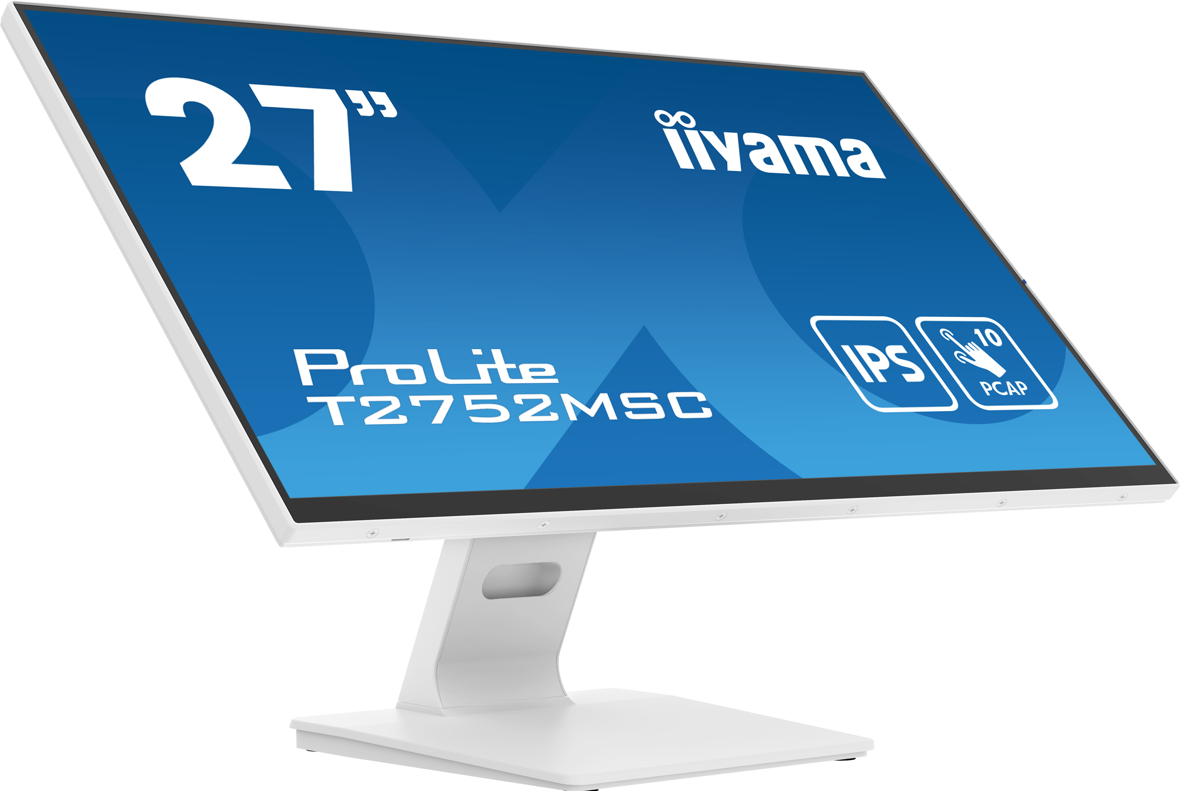 iiyama ProLite T2752MSC-W1 - Monitor a LED - 27" - touchscreen - 1920 x 1080 Full HD (1080p) @ 60 Hz - IPS - 400 cd/m² - 1000:1 - 5 ms - HDMI, DisplayPort - altoparlanti - bianco, opaco
