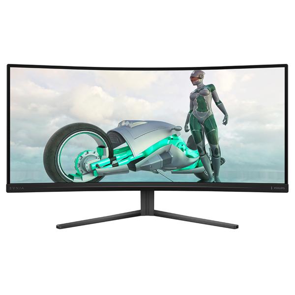 Philips Evnia 3000 34M2C3500L - Monitor a LED - gaming - curvato - 34" - 3440 x 1440 WQHD @ 180 Hz - Fast VA - 300 cd/m² - 4000:1 - HDR10 - 0.5 ms - 2xHDMI, DisplayPort - carbone