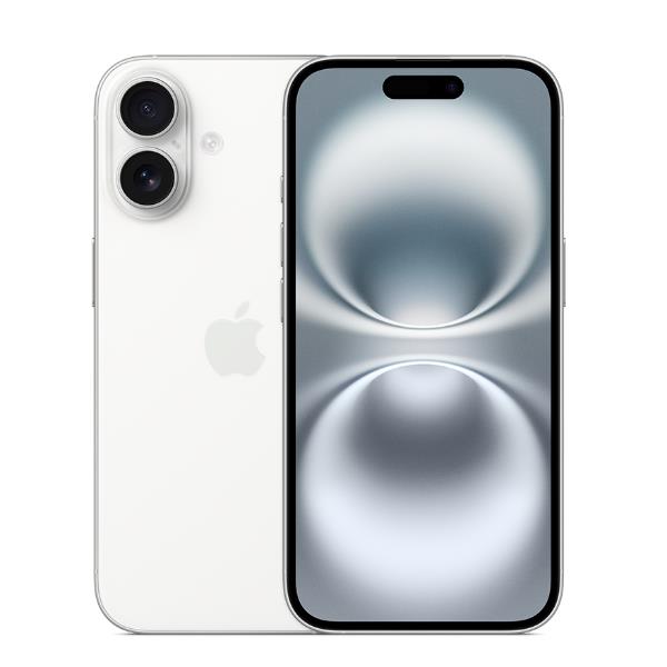 Apple iPhone 16 - 5G smartphone - dual SIM /Memoria Interna 128 GB - display OLED - 6.1" - 2556 x 1179 pixel - 2x fotocamere posteriori 48 MP, 12 MP - front camera 12 MP - bianco