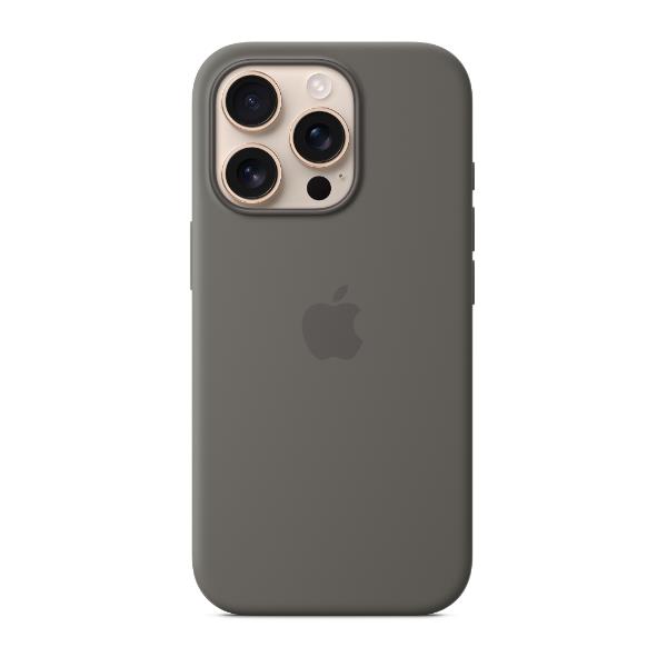 Apple - Cover per cellulare - compatibile MagSafe - silicone - Stone Grey - per iPhone 16 Pro