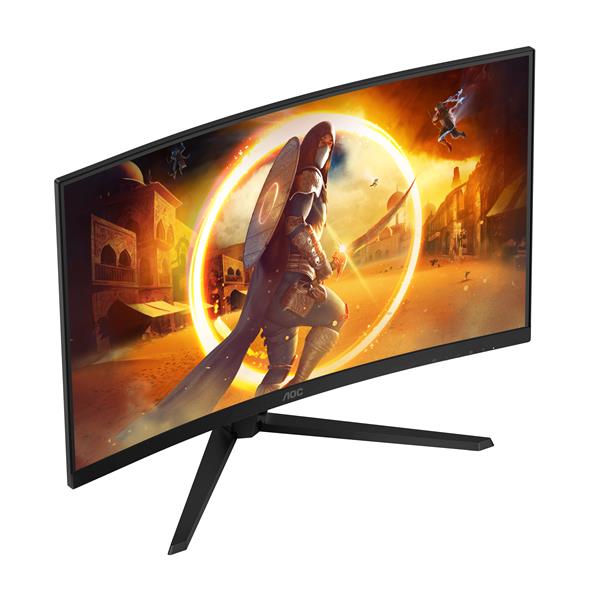 Aoc Monitor 31.5”, Panel resolution 2560x1440, Max Refresh rate 180 Hz, Response time MPRT 0.5 ms, Panel type Fast VA, HDMI HDMI 2.0 x 2, DisplayPort DisplayPort 1.4 x 1