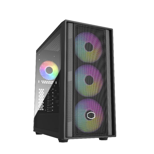Cooler Master MasterBox 600 - Mid tower - ATX esteso - pannello laterale finestrato (vetro temperato) - senza alimentazione (ATX) - nero - USB/Audio