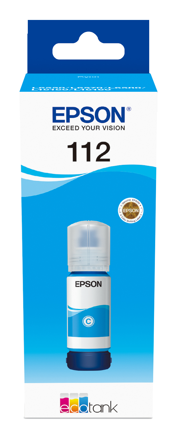 Epson EcoTank 112 - 70 ml - ciano - originale - ricarica inchiostro - per EcoTank L11160, L15150, L15160, L6460, L6490, L6550, L6570, L6580; EcoTank Pro L15180