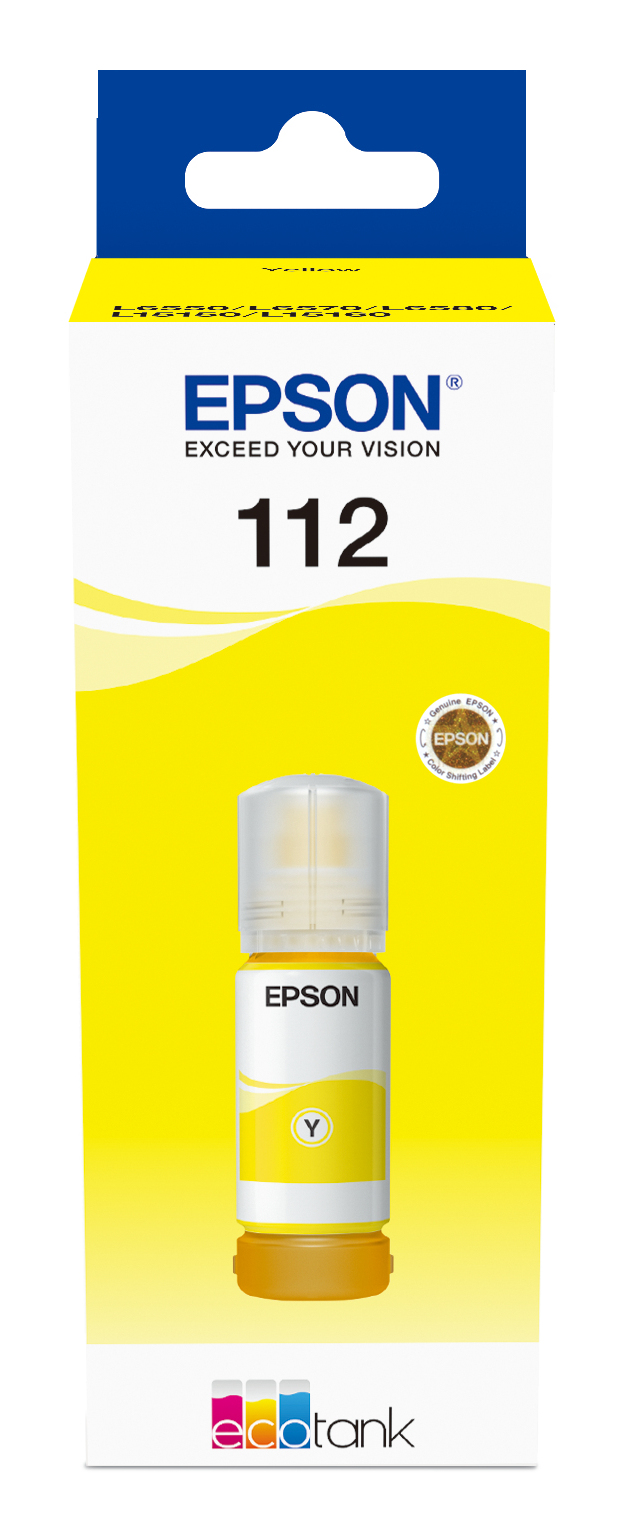 Epson EcoTank 112 - 70 ml - giallo - originale - ricarica inchiostro - per EcoTank L11160, L15150, L15160, L6460, L6490, L6550, L6570, L6580; EcoTank Pro L15180