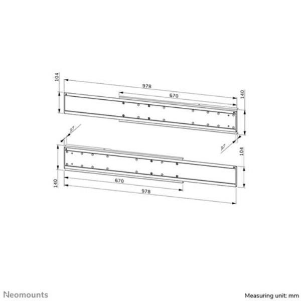 Neomounts ADM-875WH2 - Componente di montaggio (adattatore montaggio) - per 2 display LCD - bloccabile - acciaio - bianco - dimensione schermo: 42"-65" - installabile su carrello, installabile su supporto - per Neomounts FL55-875WH1, WL55-875WH1