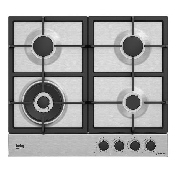 Beko HIAW64225SXE - Piano cottura a gas - 4 piastre - Nicchia - larghezza: 56 cm - prof. 49 cm - inox