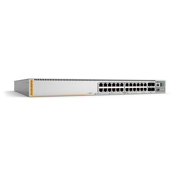 Allied Telesis AT x530-28GPXm - Switch - L3 - gestito - 20 x 10/100/1000 (PoE+) + 4 x 100/1000/2.5G/5G (PoE+) + 4 x 10 Gigabit Ethernet / 1 Gigabit Ethernet SFP+ - montabile su rack - PoE+ (720 W) - con 1 anno Assistenza di copertura di rete