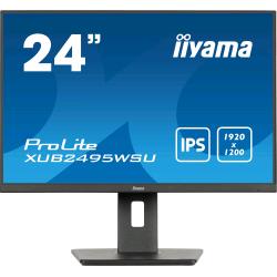 iiyama ProLite XUB2495WSU-B7 - Monitor a LED - 24" (24.1" visualizzabile) - 1920 x 1200 WUXGA @ 75 Hz - IPS - 300 cd/m² - 1000:1 - 4 ms - HDMI, DisplayPort - altoparlanti - nero, opaco
