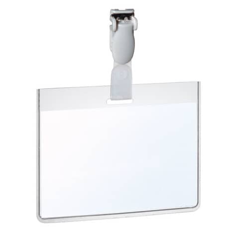 DURABLE Security - Badge per il nome - per 90 x 60 mm - clip - trasparente (pacchetto di 25)