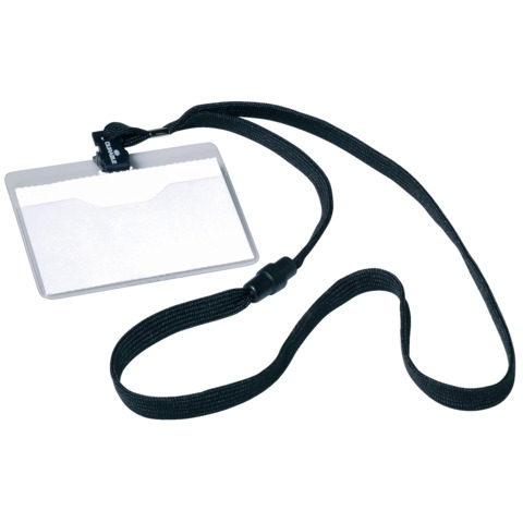DURABLE - Badge per il nome - per 60 x 90 mm - nero, trasparente (pacchetto di 10)