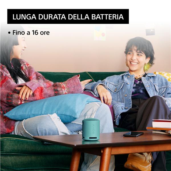 Sony SRS-XB100 - Altoparlante - portatile - senza fili - Bluetooth - Controllato da app - blu