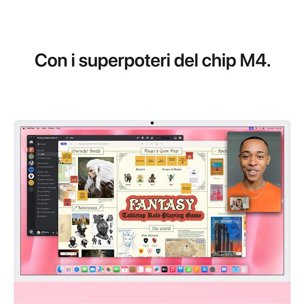 Apple iMac with 4.5K Retina display - All-in-one M4 fino a - RAM 24 GB - SSD 512 GB - Apple M4 10-core - Gigabit Ethernet, IEEE 802.11ax (Wi-Fi 6E), Bluetooth 5.3 - macOS Sequoia 15.0 -monitor: LED 24" 4480 x 2520 (4.5K) - tastiera: italiana - rosa