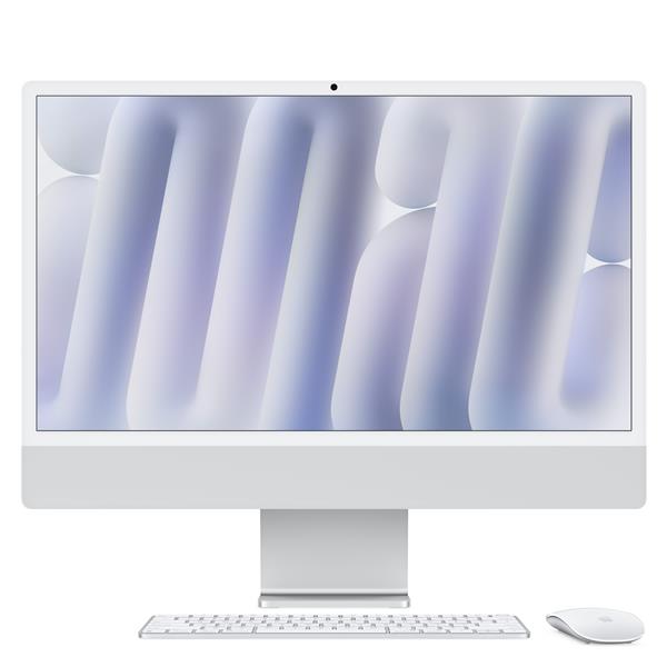 Apple iMac with 4.5K Retina display - All-in-one M4 fino a - RAM 16 GB - SSD 512 GB - Apple M4 10-core - Gigabit Ethernet, IEEE 802.11ax (Wi-Fi 6E), Bluetooth 5.3 - macOS Sequoia 15.0 -monitor: LED 24" 4480 x 2520 (4.5K) - tastiera: italiana - argento