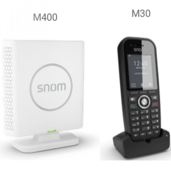 Sistemi DECT - Telefoni - 00004589 - Snom M430 DECT-IP Doublecell bundle M400 &amp M30. Up to 10 parallel calls, Repeater support M6