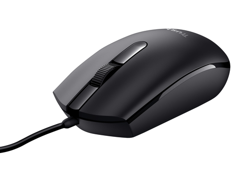 Trust Basi - Mouse - per destrorsi e per sinistrorsi - ottica - 3 pulsanti - cablato - USB 2.0