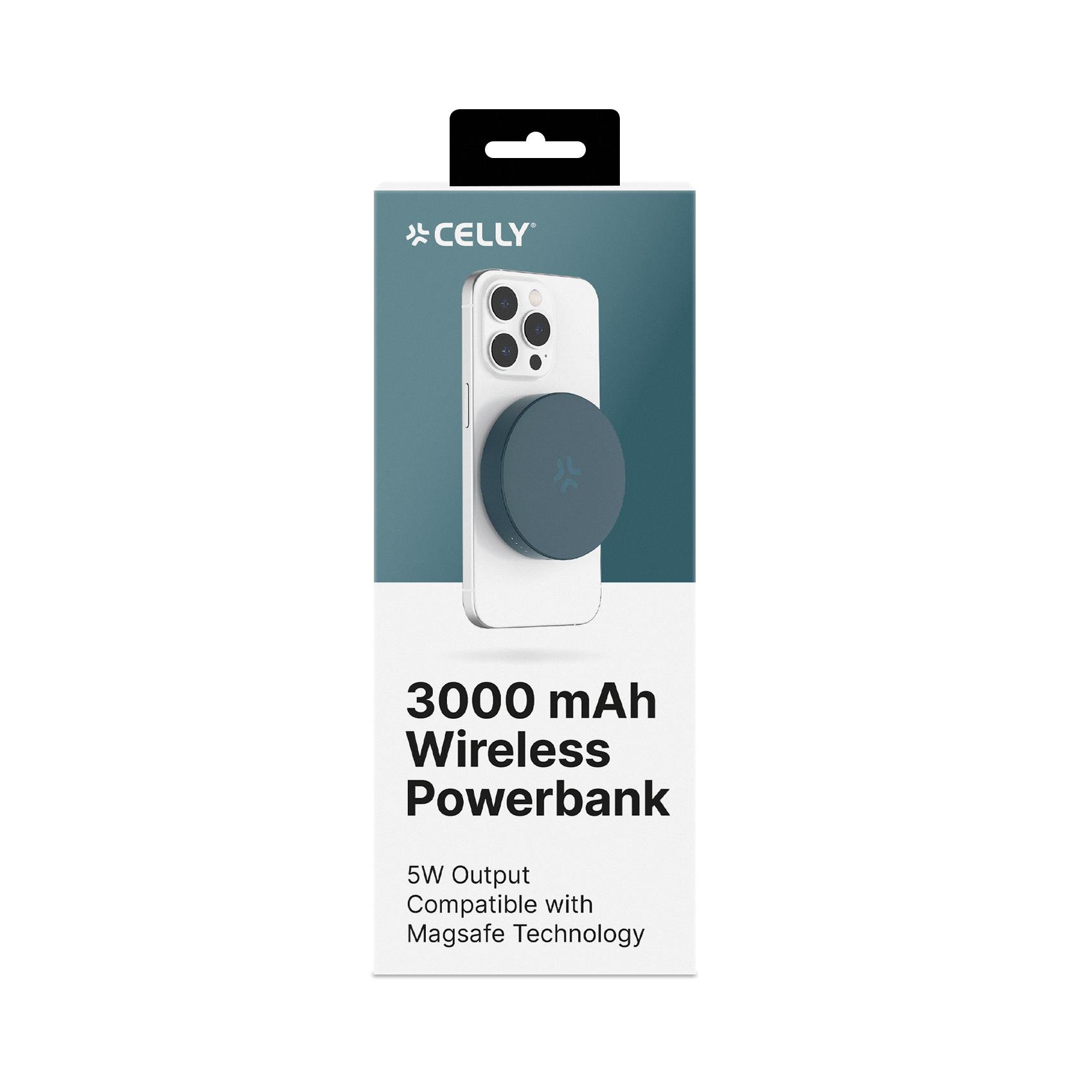 Celly MAGPB3000 - 5W Wireless Powerbank Wireless 3000 mAh Blu