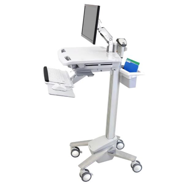 Ergotron StyleView - Carrello - per display LCD/dotazione PC - medico - plastica, Alluminio, acciaio placcato zinco - grigio, bianco, alluminio lucidato - dimensione schermo: fino a 24"