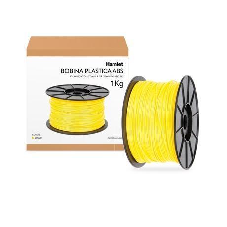 Hamlet HP3DXROLYL Bobina 1Kg di filamento universale ABS 1.75mm Giallo